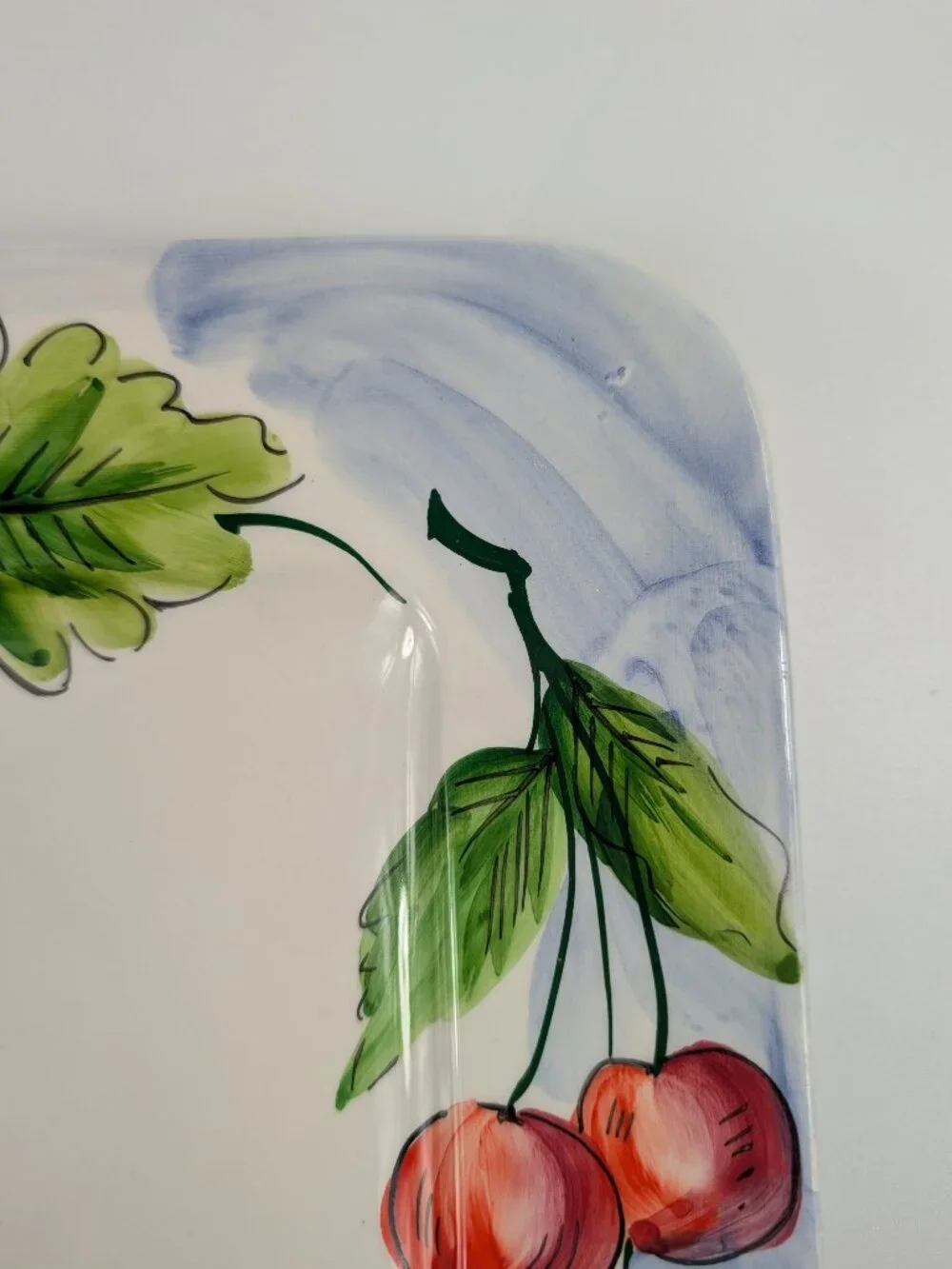 Crate & Barrel Hand Painted Fruit Platter Made in Italy Ancora 12